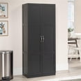 thumbnail image 6 of Maklaine Traditional Engineered Wood Storage Cabinet in Black Finish, 6 of 12