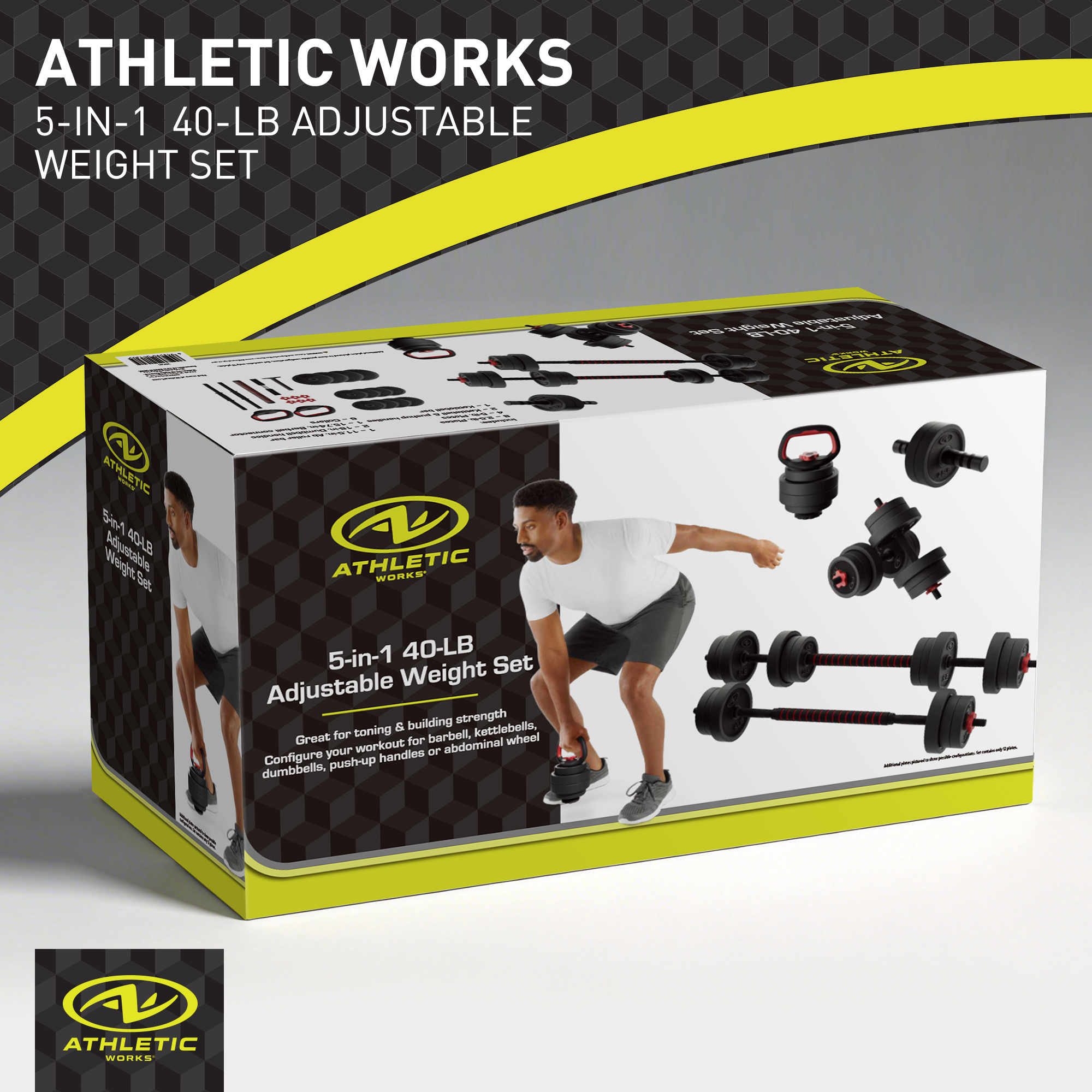 Athletic Works 40 Lb 5-in-1 Adjustable Dumbbell Set photo 2