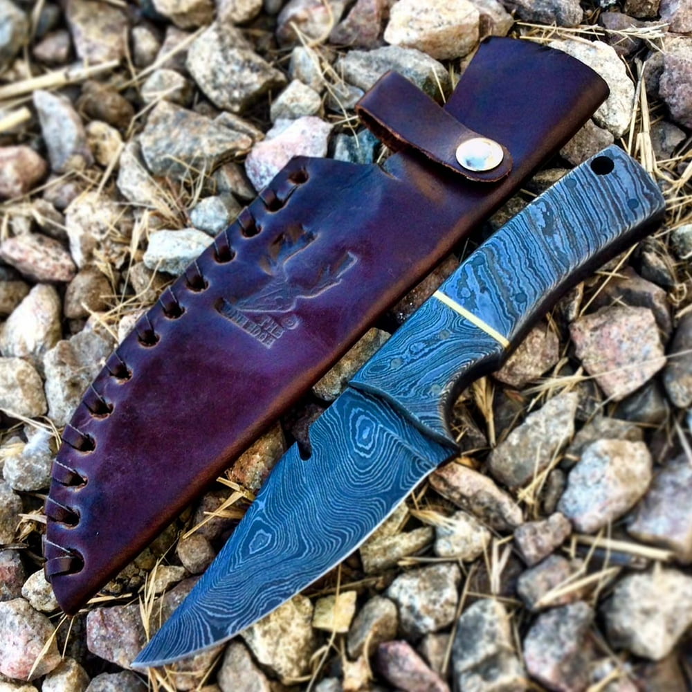 TheBoneEdge 7' Fish Hook Damascus Blade Hunting Survival Tactical Knife