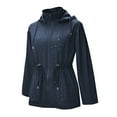 thumbnail image 2 of WTOBBY Women's Waterproof Hooded Jacket for Outdoor Mountaineering, Windproof Raincoat, Hiking Trekking Coat, Lightweight Breathable Shell, Women's Activewear Outerwear,Dark Blue 2XL, 2 of 7