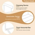 thumbnail image 3 of Expandable Shoe Rack, 19.69 - 35.43 Inches White Retractable Under Cabinet Shelf Hanging for Closet, Entryway, Corner, Garage, Space-Saving and Heavy Duty Metal, with 2 S-Hooks, 3 of 7