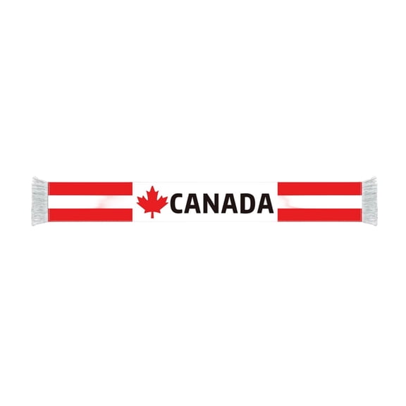 Canada Flag Scarf for Sports Fans - Soccer, Hockey Game Day Cheer Prop, Party Event Supplies with National Design - Ideal for International Matches, Festive Gatherings, Fan Zone Activities