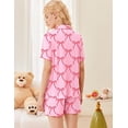 thumbnail image 3 of Ekouaer Button Up Pajamas Set for Women Short Sleeve Ribbed Knit Sleepwear 2 Piece Pjs Shorts Set, 3 of 6