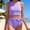 #093-Purple, variant on Haivin Women's Modest Two-Piece Swimsuit Set, Solid Color with Bow Tie Straps for Beach and Swimming