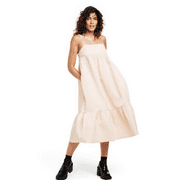 Kika Vargas Dresses | Nwt Kika Vargas Textured Empire Waist Midi Dress | Color: Tan | Size: L