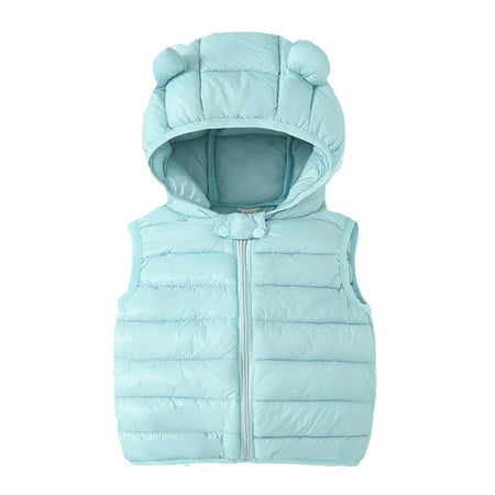 

Odeerbi Toddler Boys Hooded Puffer Vest Winter Warm Cute Solid Color Windproof Padded Jacket Toddler Kids Baby Girls Clothes 2024 Fashion Hooded Coat Green 2 Years