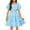 Light Blue, variant on Arshiner Girls Dresses Square Neck Cut Out Shirred Ruffle Hem Funeral Semi Formal