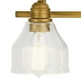 thumbnail image 6 of 3 Light Vanity Light Approved for Damp Locations with Vintage Industrial Inspirations 9.25 inches Tall By 24 inches Wide-Natural Brass Finish Bailey, 6 of 10