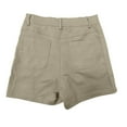 thumbnail image 4 of JINMGG Shorts for Women Clearance $5 Fashion Women Solid Casual Button High Waist Pockets Short Pants Khaki XL, 4 of 5