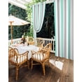 thumbnail image 5 of Outdoor Curtains for Patio, Aqua Stripe Waterproof Blackout Outside Curtain for Porch/Pergola/Gazebo, Geometric Grey White Vertical Striped Thermal Insulated Drapes for Cabana, 1 Panel, 54 x 84 Inch, 5 of 8
