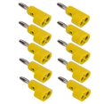thumbnail image 2 of 10Pcs/Set 4mm Solderless Banana Plug Stackable Open Screw 30V AC?60V DC Maximum 24A for Electronics Industrial EquipmentYellow, 2 of 5