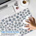 thumbnail image 4 of Long Mouse Pads for Desk,Blue Christmas Snowflake Pattern Desk Mats on Top Of Desks, Desk Mouse Pad Extra Large with 3mm Non-Slip Base and Stitched Edge for Gaming,Office,Work,Home 31.5x11.8in, 4 of 5