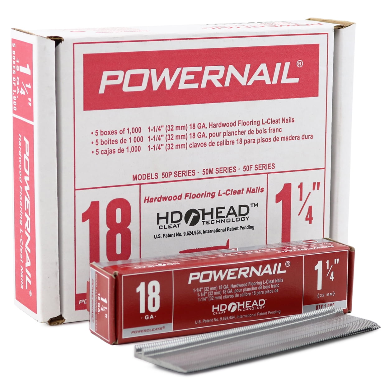 POWERNAIL 18Gauge 1.25Inch LType Flooring Cleat Nail L125185