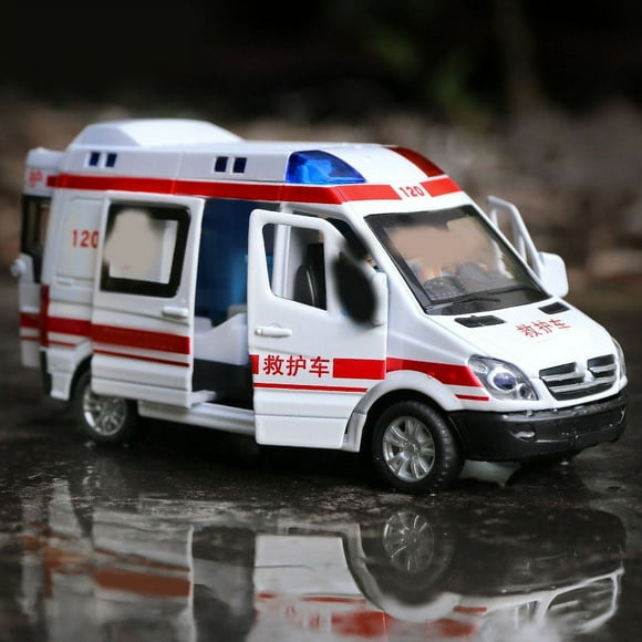 Alloy Ambulance Toy Car High Simulation Emergency Vehicle Toy With Light For Kids Children