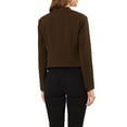 thumbnail image 4 of MODA NOVA Juniors Collarless Work Office Business Casual Cropped Blazer, 4 of 7