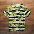 thumbnail image 6 of T Shirt For Men Black White Stripes Striped Yellow Lemons Print Retro T-Shirts Streetwear Tshirt Ori, 6 of 7