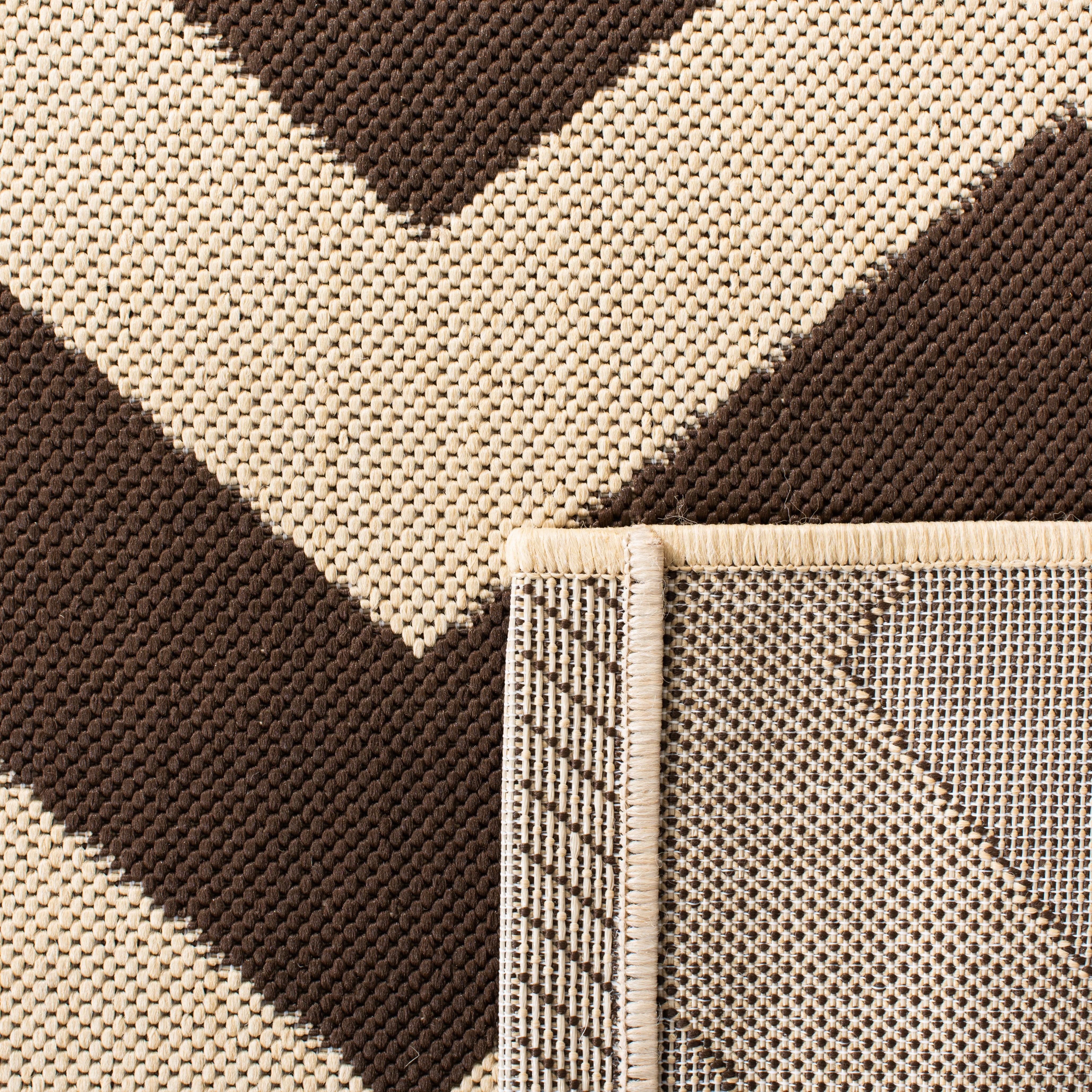 Safavieh Courtyard Bailey Chevron Indoor/Outdoor Area Rug, Dark Brown, 5'3" x 7'7"