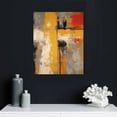 thumbnail image 5 of PIKWEEK Yellow and Grey Abstract Wall Art Modern Orange Bathroom Decor Retro Brown Art Print Grey Yellow Graffiti Wall Art Yellow Grey and Black Pictures Abstract Painting for Living Room, 5 of 5