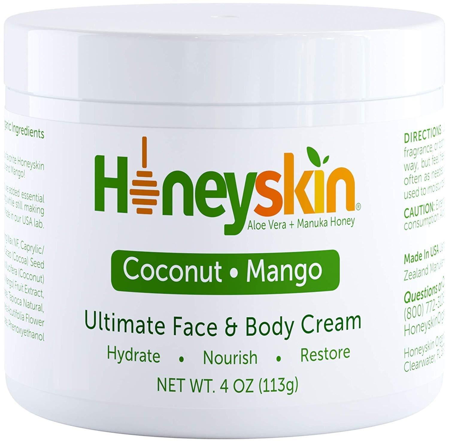 Organic Face and Body Cream Moisturizer with Raw Manuka