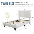 thumbnail image 2 of Virans Twin Size Bed Frame,Upholstered Linen Platform Bed frame with Fabric Headboard,Solid Wood Slats Support,Noise Free,No Box Spring,Easy Assembly,White, 2 of 8