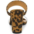 thumbnail image 2 of BLISSFUL STEP Women's Dual Clear Strap Block Heels Mules Slides Sandals Leopard 8, 2 of 6