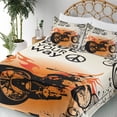 thumbnail image 4 of Ambesonne Orange Black Fitted & Top Sheet Set with Shams, Freedom Theme Sign, Black Orange Cream, 4 of 7