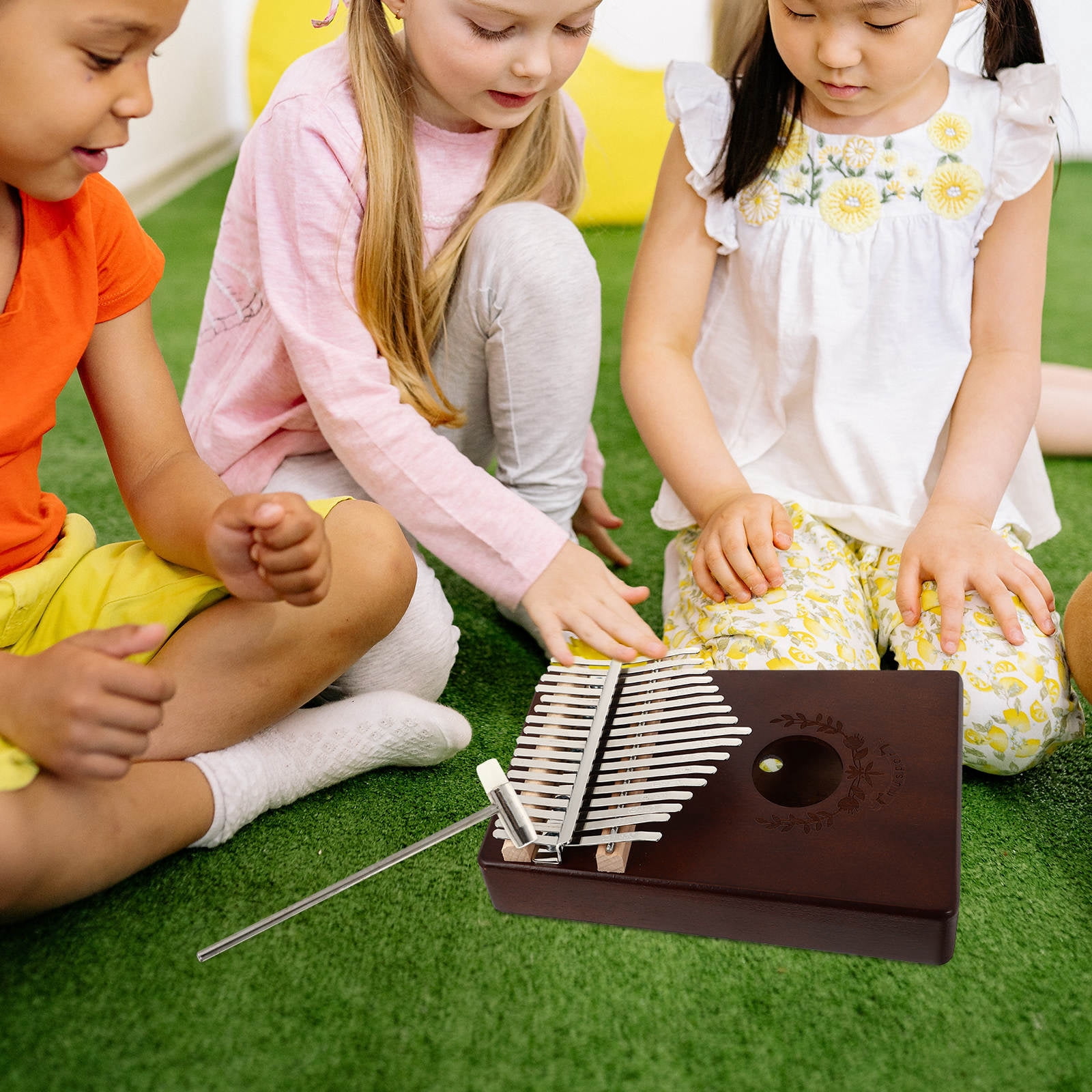 YOSADIER Portable Thumb Piano Small Music Instrument for Beginners and Music Lovers Coffee 17 Keys