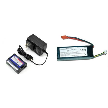 HobbyFlip 11.1v2200mAh LiPo Rechargable Battery 7.4v-11.1v Shut Off Charger for Walkera QR