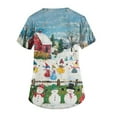 thumbnail image 3 of Garbnen Christmas Scrubs Tops for Women Funny Xmas Printed V Neck Short Sleeve Fall Under Scrubs for Women Nursing Uniform with Pocket S-5XL, 3 of 3