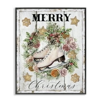 Stupell Industries Winter Ice Skates Holiday Painting Black Framed Art Prints Wall Art, 11 x 14