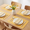 thumbnail image 2 of Placemats Set of 6 Leather Placemats for Kitchen Table Decor Washable Heat Resistant Table Place Mats Lemon Yellow 16.9x11.8inch, 2 of 6