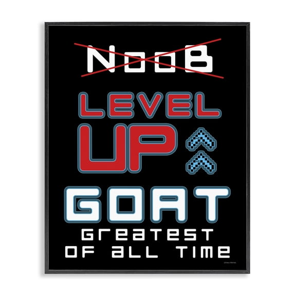 Stupell Industries Contemporary Greatest Of All Time Gamer Black Framed Giclee Art, 11 x 14, by Yass Naffas Designs