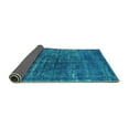 thumbnail image 2 of Ahgly Company Indoor Round Oriental Turquoise Blue Industrial Area Rugs, 6' Round, 2 of 4