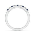 thumbnail image 2 of ANGARA Natural Blue Sapphire and Diamond Semi Eternity Wedding Ring in 14K White Gold for Women (Size-2.2mm) | September Birthstone, Anniversary, Jewelry Gift for Women | Natural Blue Sapphire Ring, 2 of 10