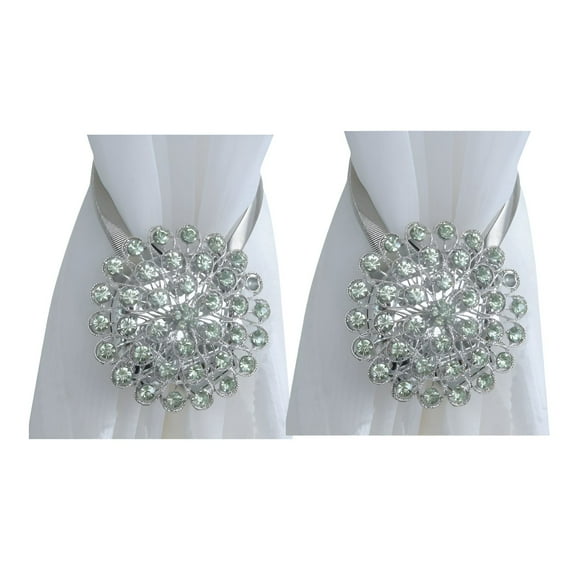 AUQ 2Pcs Magnetic Curtain Tiebacks,23" Curtain Tiebacks,Curtain Ties,Green