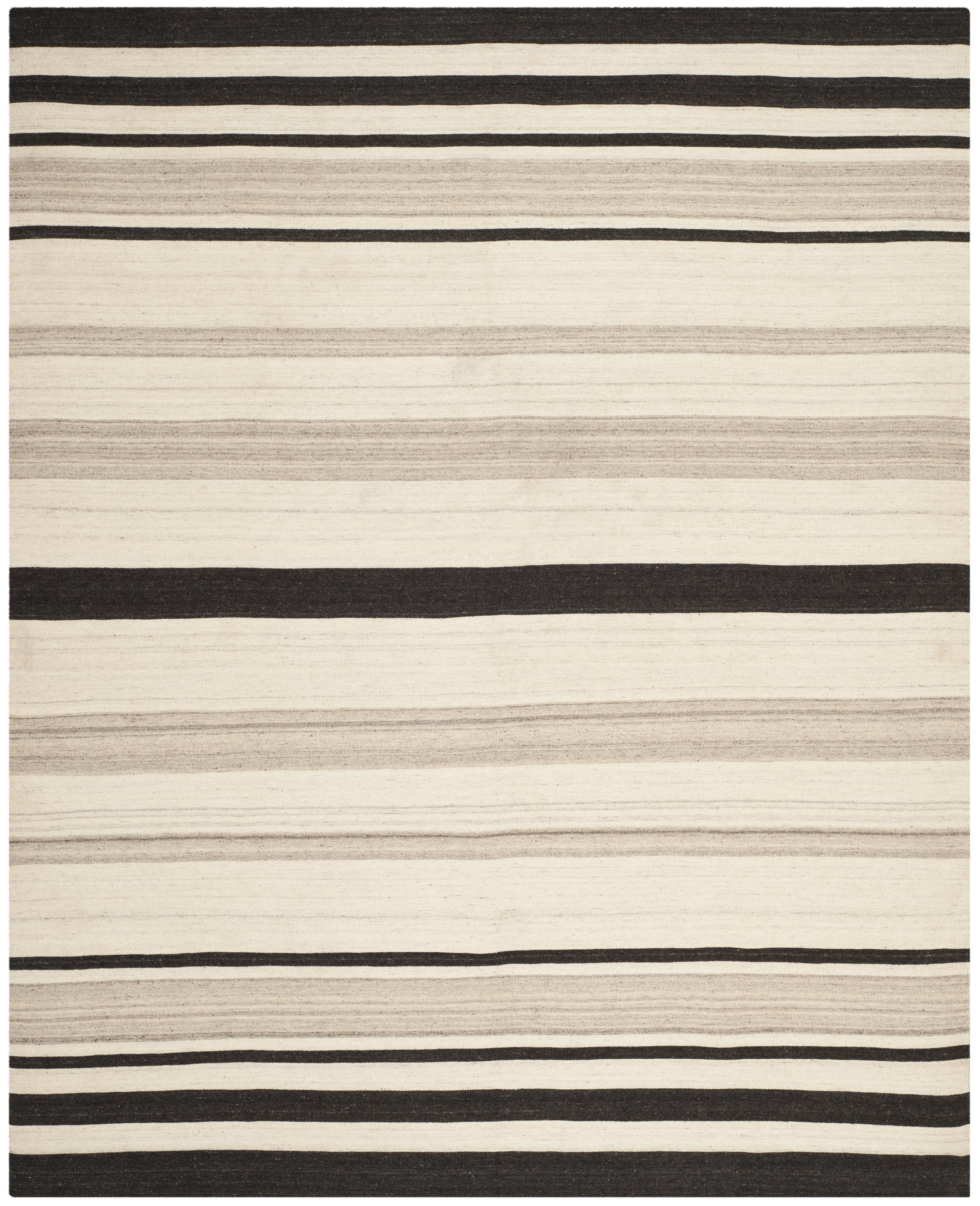 SAFAVIEH Dhurries Leila Geometric Area Rug, Natural/Grey, 9' x 12'