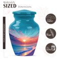 thumbnail image 2 of JAGASY Beach Small Urn for Ashes Adult Female, Teal Urns for Human Ashes Keepsake, Ocean Sunset Orange Blue Clouds Decorative Urns, Yellow Tiny Memorial Urn for Boys & Girls, (3 Inch), 2 of 7
