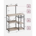 thumbnail image 3 of Bakers Rack, Microwave Stand with Wire Basket, for Spices, Pots, and Pans, Greige and Black, 3 of 9