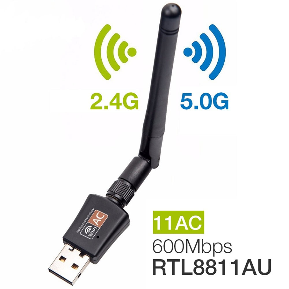 600 Mbps Dual Band 2.4/5Ghz Wireless USB WiFi Network Adapter w/Antenna 802.11AC 