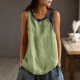 thumbnail image 6 of ShaoRunShi Cotton Linen Shirt for Womens Scoop Neck Loose Fit Tank Tops Sleeveless Summer Tee Top, 6 of 8