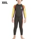 thumbnail image 2 of Traje de neopreno para niños Trajes de neopreno Resistencia a los arañazos para niños Protección UV Traje de baño de snorkel con cremallera trasera Traje de surf Manga amarilla verde XXL 2.5MM seitruly OD003690-15, 2 of 7