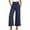 Navy, variant on XuJwPNcy Wide Leg Cotton Line Capris for Women Palazzo Flowy Capri Pants Casual Loose High Waist Trousers with Pockets