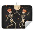 thumbnail image 3 of Yayeee Dish Drying Mat for Kitchen Counter 16" x 18" Microfiber Super Absorbent Coffee Decorative Pad, Black Halloween Dancing, 3 of 4
