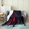 thumbnail image 2 of Red Death Throw Blanket 40x50 Jungle Horror Gothic Style Fleece Blanket for Kids Teens Adults Watercolor Human Ghost Halloween Theme Flannel Blanket for Party Chairs Sofa, 2 of 6