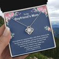 thumbnail image 5 of To my Boyfriend's Mom - You are his lovely Mother, and I am his lucky girlfriend - Love Knot Necklace - Message Card & Gift Box, 5 of 5