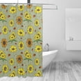 thumbnail image 2 of Disketp Sage Green With Sunflowers Stall Fabric Shower Curtain Liner Waterproof - 72" x 72", Lightweight Stall Size Shower Curtain Machine Washable - 60x72, 2 of 5