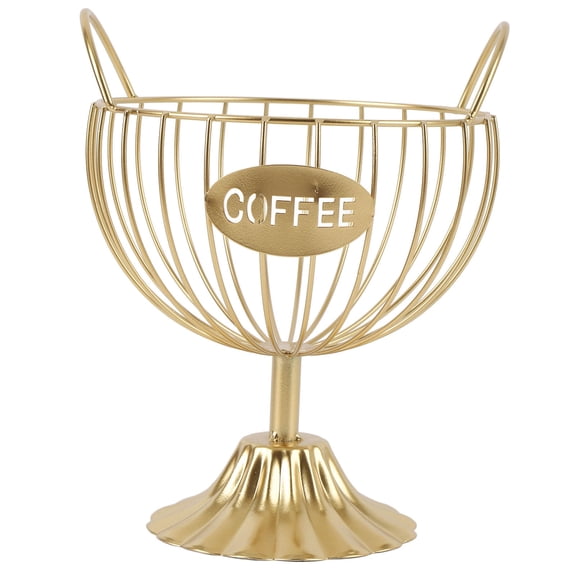 BIMZUC Iron Coffee Pod Holder – 25‑Piece Gold Capsule Basket with Weighted Base, Durable Lacquer Finish, Elegant Kitchen & Office Organizer