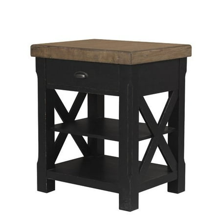 17 Stories Dontae Accents Kitchen Island with Butcher Block Top