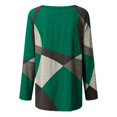 thumbnail image 5 of Long Sleeve Shirts for Women Dressy Casual Crew Neck Hem Flowy Tops Color Block Geometry Printed Oversized Loose Tunic Shirts Graphic Tees for Spring Fall #B06-Orange S, 5 of 5