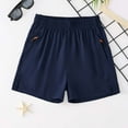 thumbnail image 2 of Yammkia Boys Shorts Quick Dry Athletic Running Shorts with Zipper Pockets Sizes 7-15 Years (Blue, Size 7-8 Years）, 2 of 3